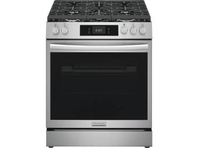 30" Frigidaire Gallery Front Control Gas Range with Stone-Baked Pizza - GCFG3070BF