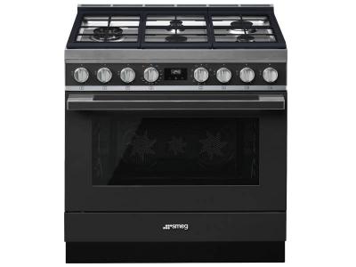 36" SMEG Portofino Freestanding Professional Dual Fuel Range - CPF36UGMAN