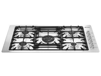 36" Classic Smeg Built-in 5 Sealed Burners Gas Cooktop in Stainless Steel - PGFU36X2