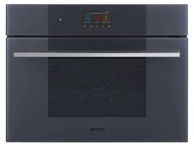 24" SMEG Linea Single Combi-Microwave Electric Wall Oven - SOCU2104MCG