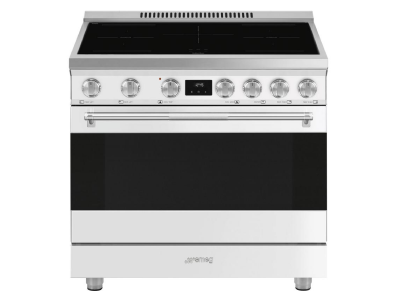 36" SMEG 4.6 Cu. Ft. True Convection 5-Element Freestanding Induction Range - SPR36UIMMW