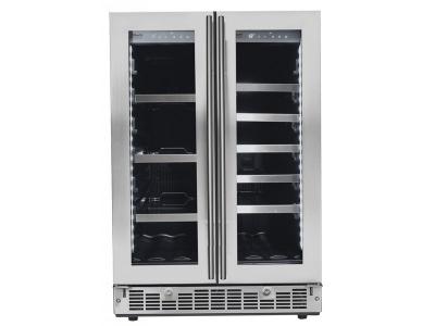 24" Silhouette French Door Beverage Center - SPRBC047D1SS