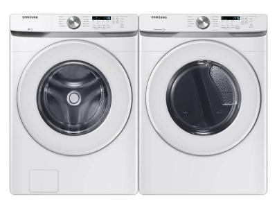 27" Samsung 5.2 Cu. Ft. Front Load Washer And 7.5 Cu. Ft. Electric Dryer - WF45T6000AW-DVE45T6005W