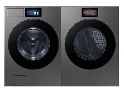 27" Samsung 6.1 Cu. Ft. Front Load Washer and 7.6 Cu. Ft. Dryer - WF90F53ADSA5-DV90F53AESAC