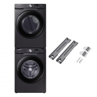 27" Samsung 5.2 Cu. Ft. Front Load Washer 7.5 Cu. Ft. Electric Dryer and Stacking Kit - SKK-8K-WF45T6000AV-DVE45T6005V