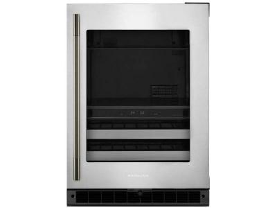 24" KitchenAid Beverage Center with Glass Door and Metal-Front Racks - KUBR524SSB