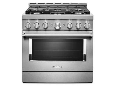 36" KitchenAid 5.1 Cu. Ft. Smart Commercial-Style Gas Range With 6 Burners - KFGC506JSS