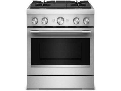 30" KitchenAid 4 Burner Commercial-Style Dual Fuel Range - KFDS930SSS