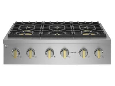 36" Monogram Gas Rangetop With 6 Burners In Stainless Steel - ZGU366NTSS