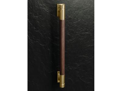 48" Monogram Designer Collection Brass and Leather Short Handle for 48" Pro Range- ZXPR48HSTB1