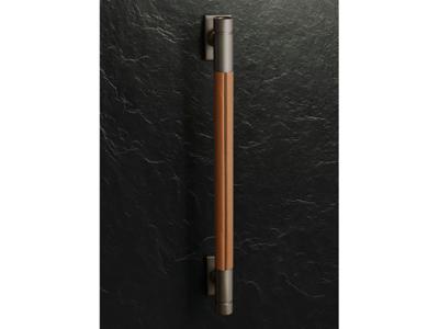 48" Monogram Designer Collection Titanium and Leather Long Handle for 48" Pro Range- ZXPR48HLTT1
