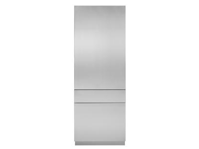 30" Monogram Integrated Refrigerator Stainless Steel Solid Door Panel - ZKSSN804NRH