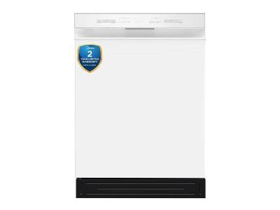 24" Midea Front Control Hybrid Tub Dishwasher in White - MDF24P2BWW