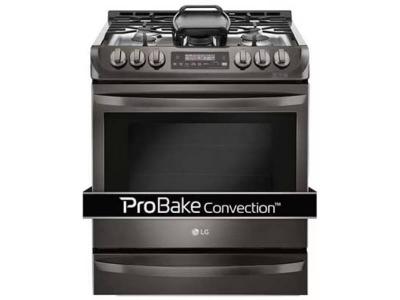 30" LG 6.3 cu. ft. Black Stainless Steel Series Gas Slide In Range With ProBake Convection - LSG5513BD