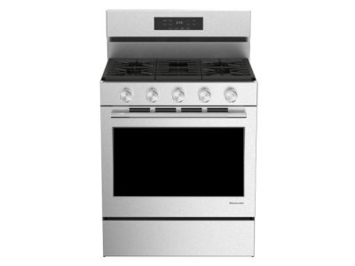 30" Kitchenaid 5.0 Cu. Ft. Smart Freestanding Gas Range with Convection Cooking Modes - KFGS330TPS