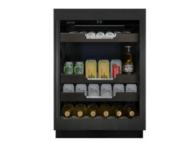 24" Marathon Built-in Single Zone Beverage Cooler in Black Steel - M4-100BLS