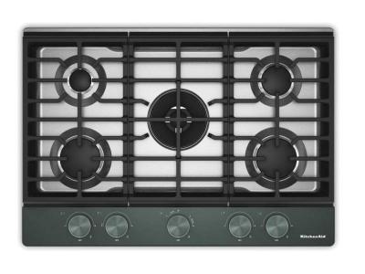30" Kitchenaid Gas-on-Metal Cooktop with an Integrated Wok Grate - KCGK530SJP