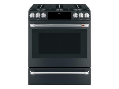 30" Café Slide-In Front Control Dual-Fuel Convection Range With Warming Drawer - CC2S900P3MD1